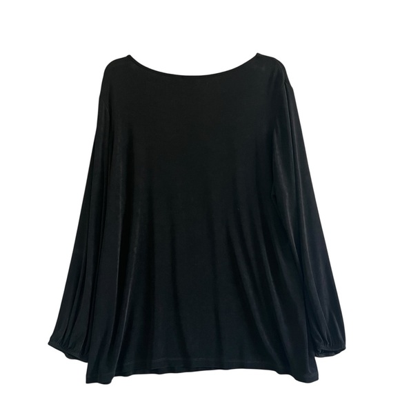 CHICO'S Travelers Long Sleeve Black Tunic Elastic Cuff Black Size 3 (US 16 / 18) - Picture 2 of 10